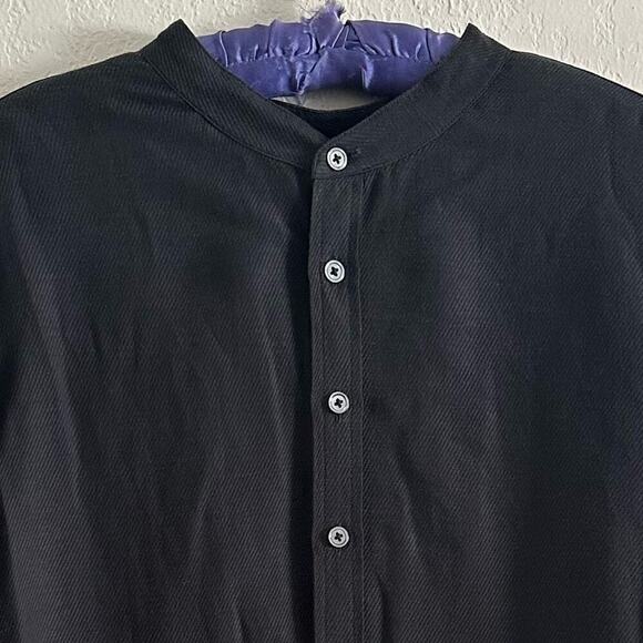 John Varvatos Linen Shirt Band Collar Button Front size XL - Picture 2 of 10